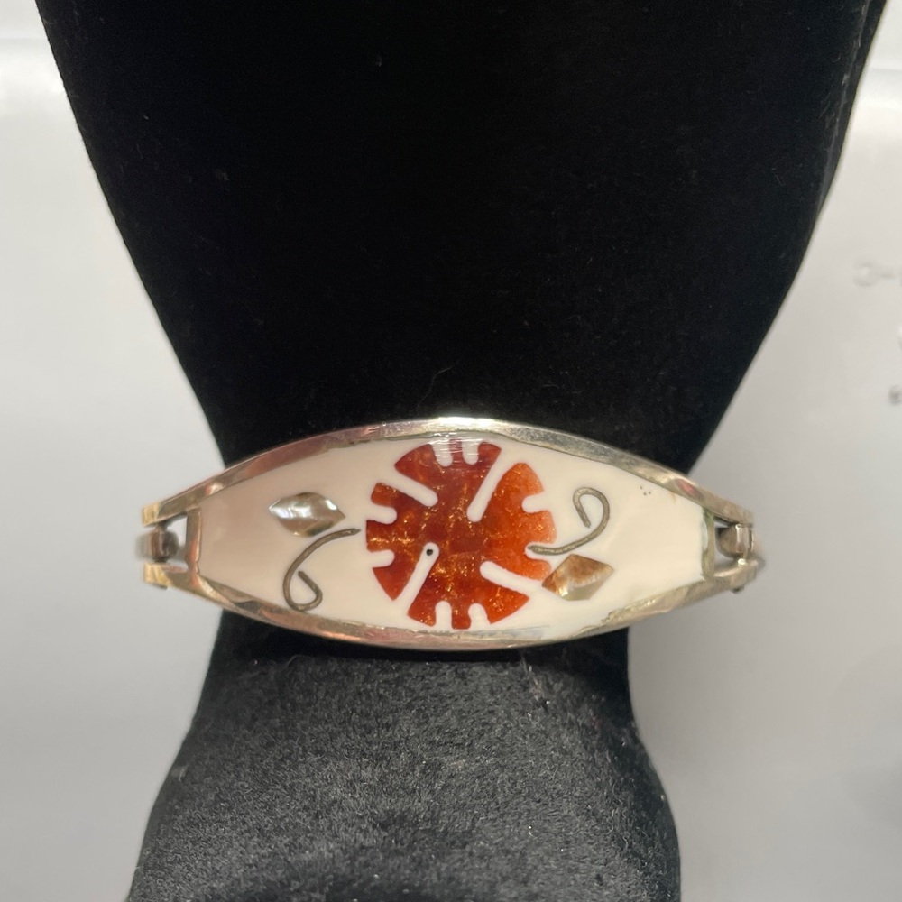 Alpaca .925 Orange/White Bracelet